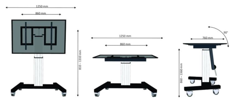 Neomounts Elektrisk TV-gulvstand PLASMA-M2500T sølv