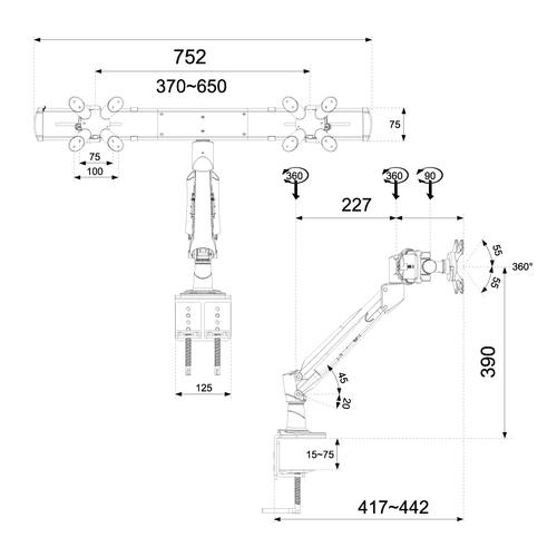 Neomounts FPMA-D940D dobbelt skærmmontering