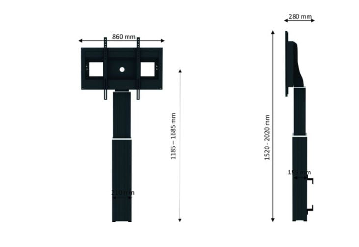 Neomounts Elektrisk justerbar gulvstand PLASMA-W2500 sort