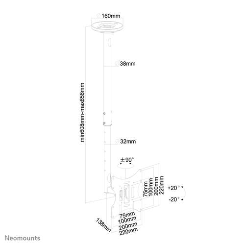 Neomounts FPMA-C060 sort loftbeslag