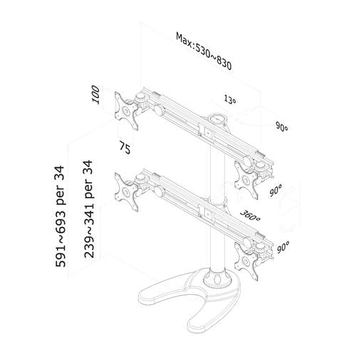 Neomounts skrivebordsstøtte FPMA-D700DD4