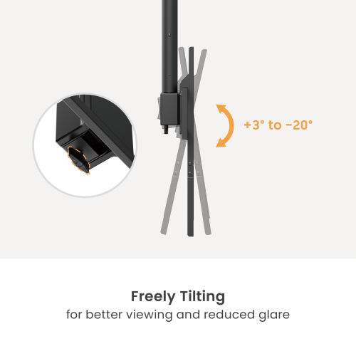 Elektrisk justerbart tv-loftbeslag – 50-100 tommer – 360° drejeligt – op til 65 kg