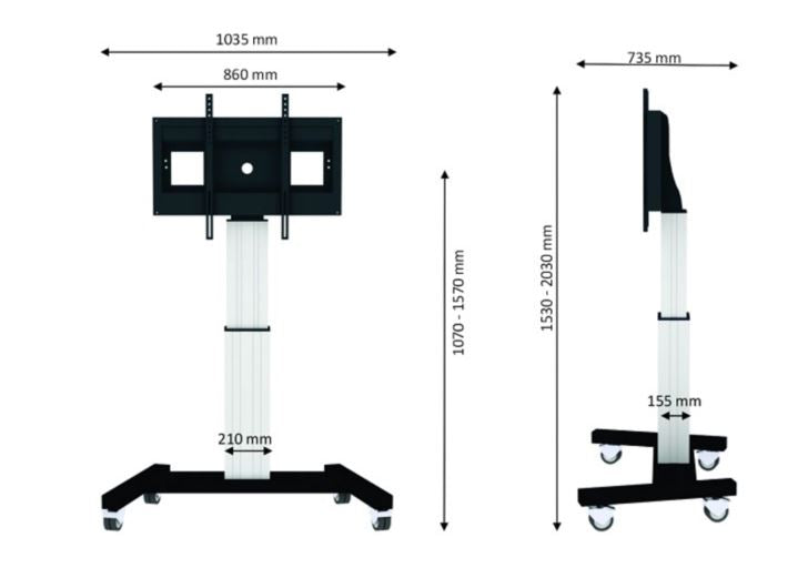 Neomounts Elektrisk TV-gulvstand PLASMA-M2500 sølv