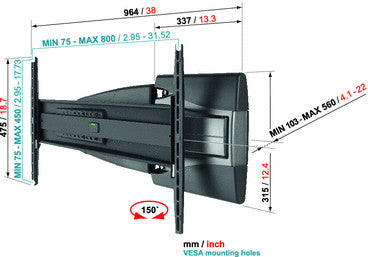 Vogels EFW 8345 LCD LED Plasma vægophæng Motion L