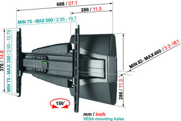 Vogels EFW 8245 TV-beslag Motion M