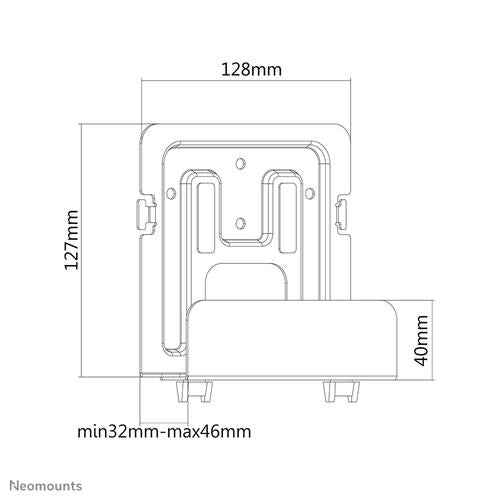 Neomounts medieafspillerholder - Vægmontering - AWL-440BL