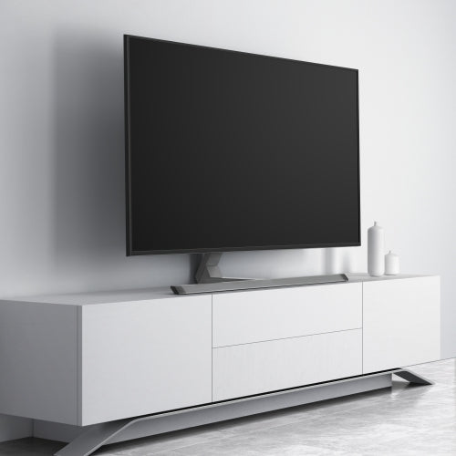 Wolff Mount Universel Aluminium TV-fod | Drejelig og Vipbar | Op til 75 tommer | Farve: Antracit | VESA 600x400 | Strømlinet Design