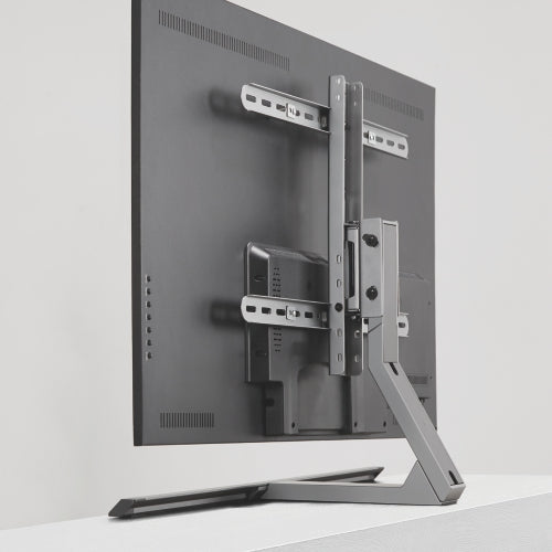 Wolff Mount Universel Aluminium TV-fod | Drejelig og Vipbar | Op til 75 tommer | Farve: Antracit | VESA 600x400 | Strømlinet Design