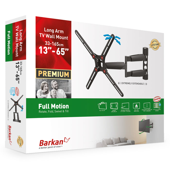 Barkan Mounts Superlang TV-Vægophæng | 13-65 tommer | Universel | VESA 400x400