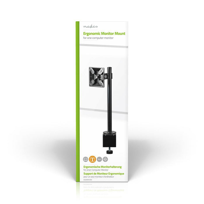 Ergonomisk Monitorarm | Én Monitorarm | Drej- og Vipbar | Sort