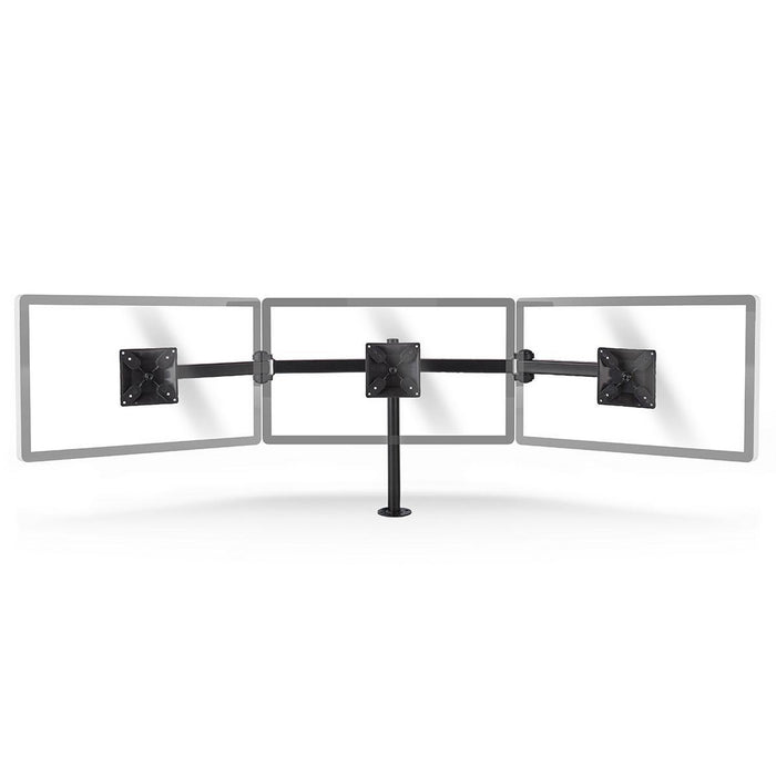 Ergonomisk Monitorarm | Tre Monitorarme | Drej- og Vipbar | Sort