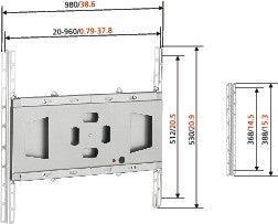 Vogel's universelle display-interface sort 30 tommer til 60 tommer