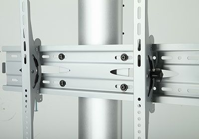 Wolff Mount Tv gulvstand mobil |Op til 65 tommer |Sølv |Højdejusterbar |Universel |VESA 600x400
