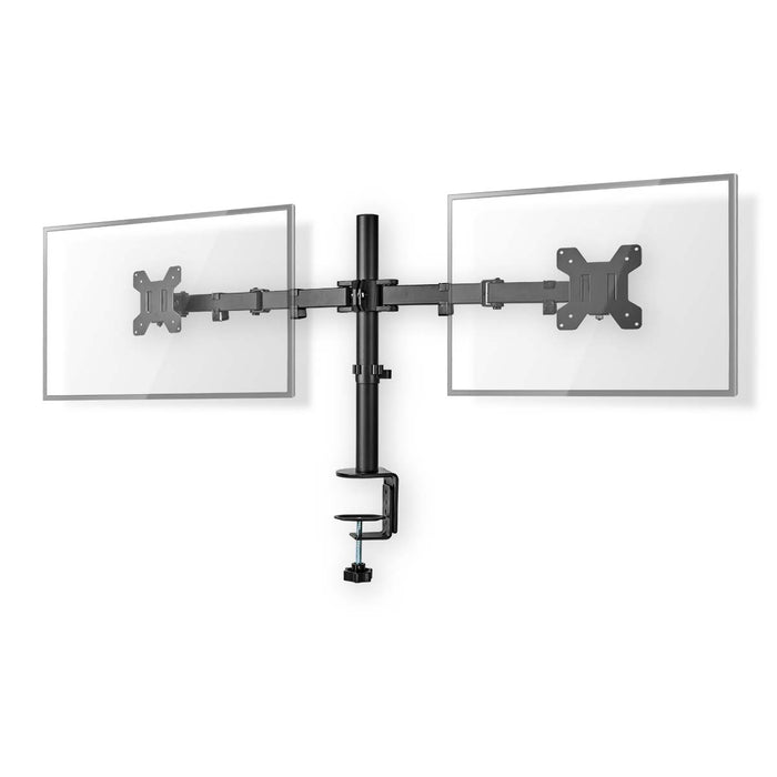 Ergonomisk Monitorarm | Dobbelt Monitorarm | Drej- og Vipbar | Sort