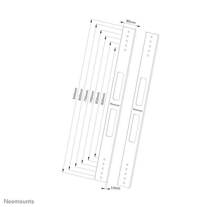 Neomounts AWL-250BL18 VESA-udvidelsessæt - Sort