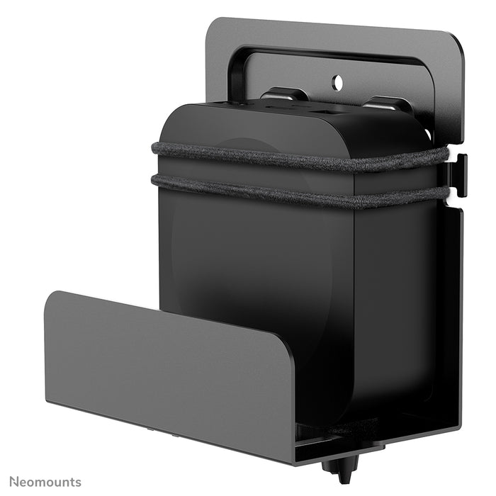 Neomounts AWL-450BL er en universel, dybdejusterbar (4,7-7,6 cm) medieafspillerholder - Sort