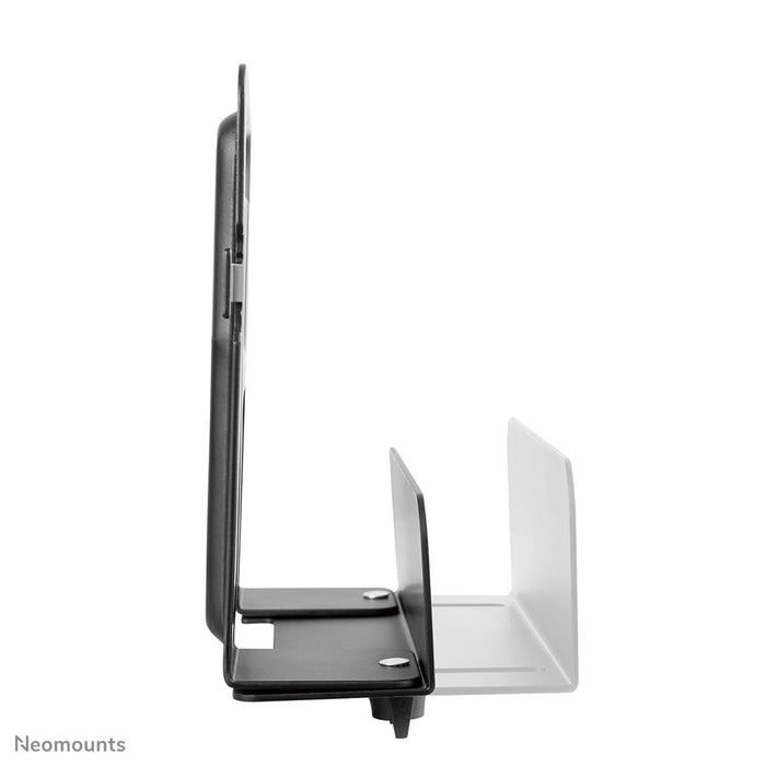 Neomounts AWL-450BL er en universel, dybdejusterbar (4,7-7,6 cm) medieafspillerholder - Sort