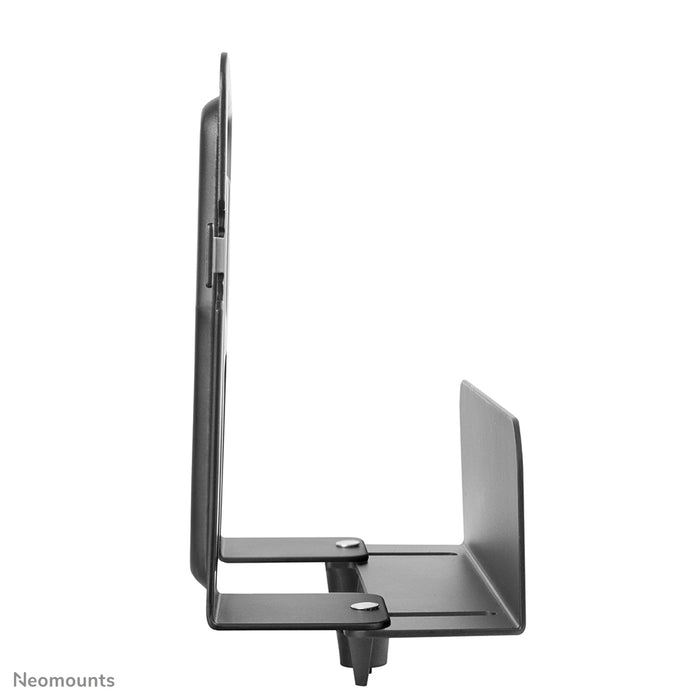 Neomounts AWL-450BL er en universel, dybdejusterbar (4,7-7,6 cm) medieafspillerholder - Sort