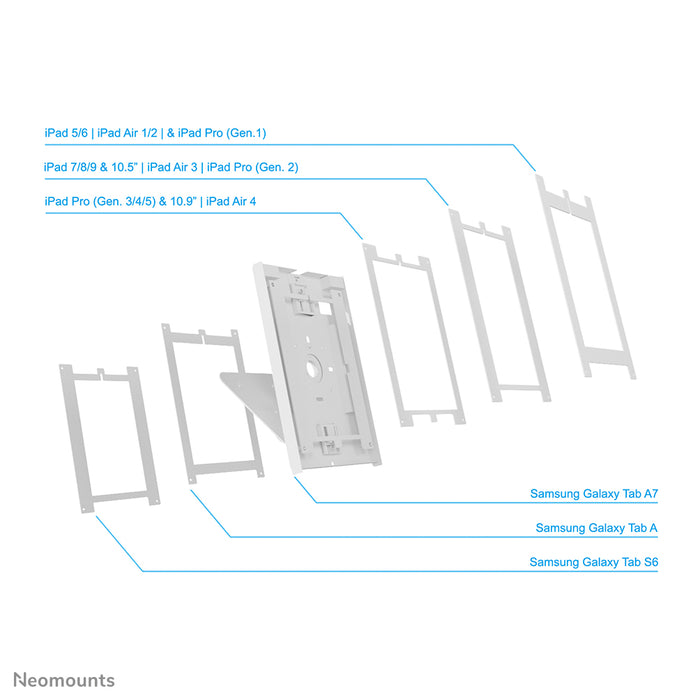Neomounts DS15-630WH1 roterbar bordplade/væg tablet-holder til 9,7-11 tommer tablets - Hvid