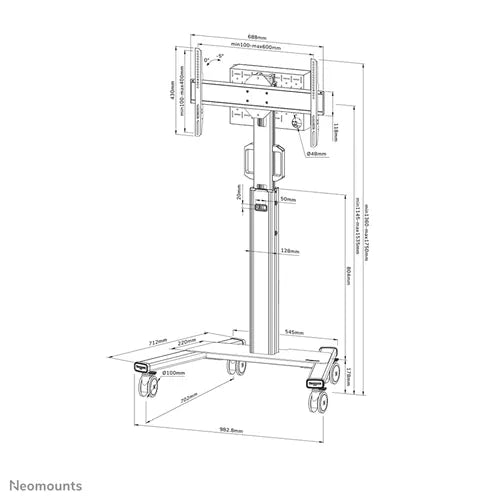 Neomounts Mobil gulvstøtte FL50S-825BL1