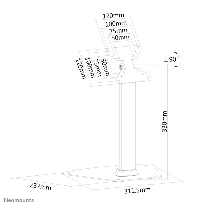 Neomounts FPMA-D1500 sølv er en bordbeslag til flatscreens op til 32 tommer (81 cm).