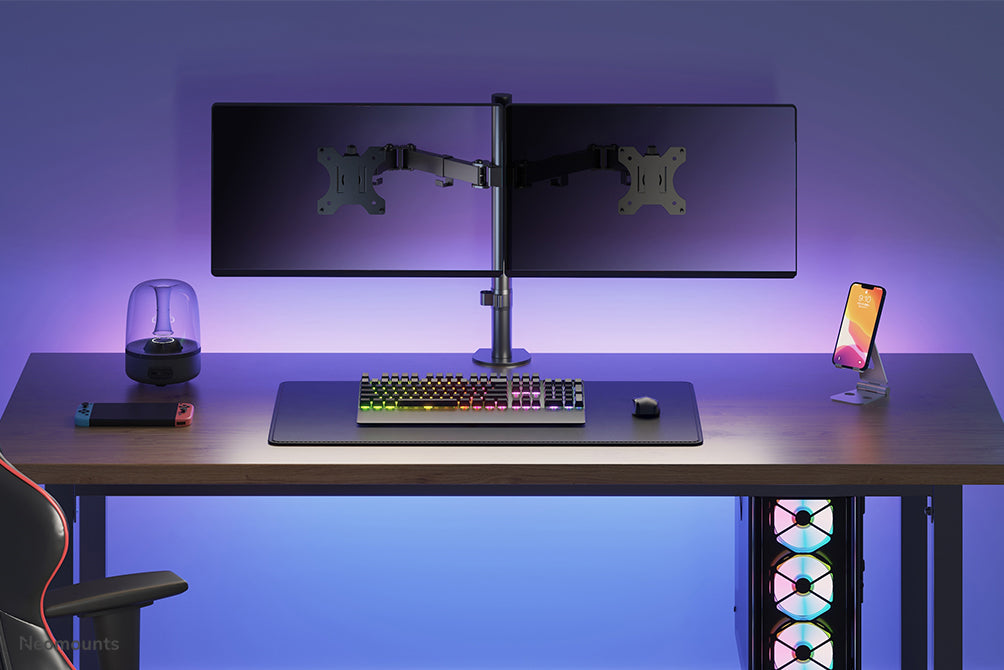 Neomounts FPMA-D550D sort er en bordbeslag til 2 flatscreens op til 32 tommer - Sort