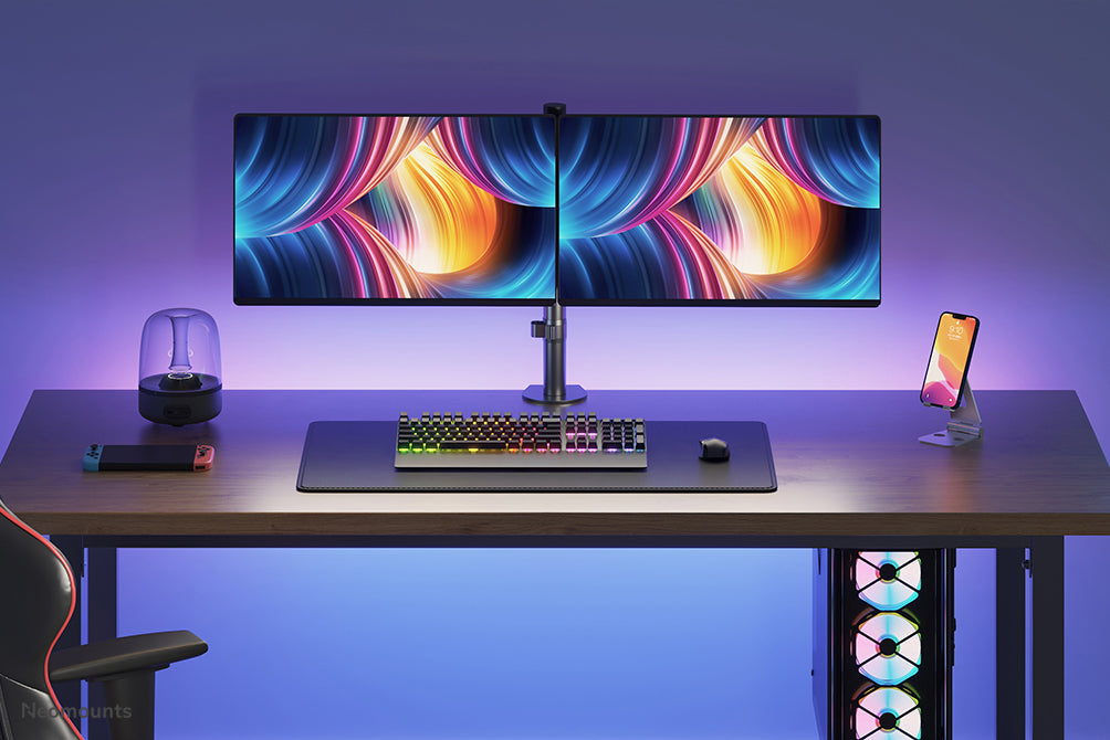 Neomounts FPMA-D550D sort er en bordbeslag til 2 flatscreens op til 32 tommer - Sort