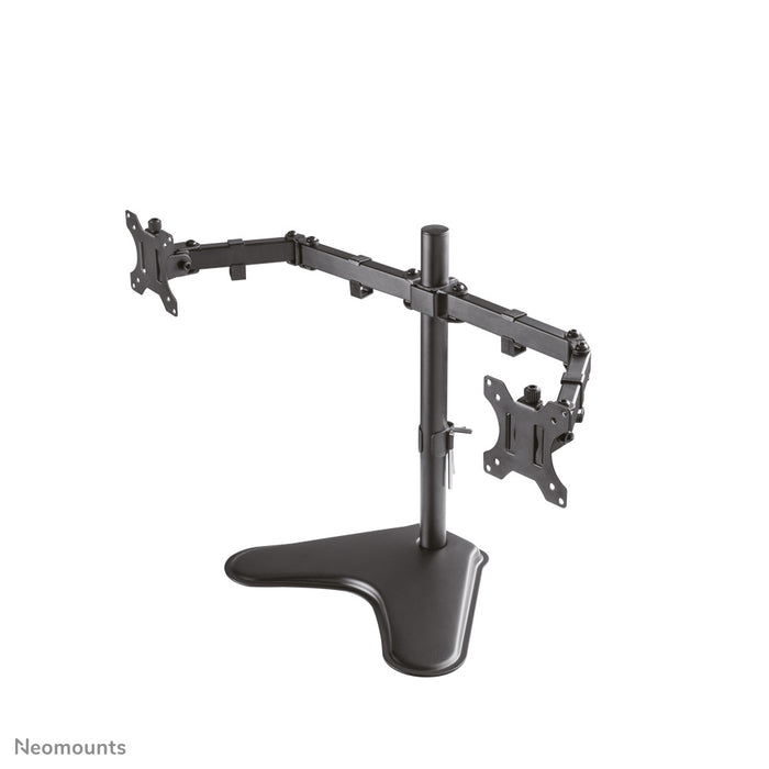 Neomounts FPMA-D550DD sort er en bordbeslag til 2 flatscreens op til 32 tommer.