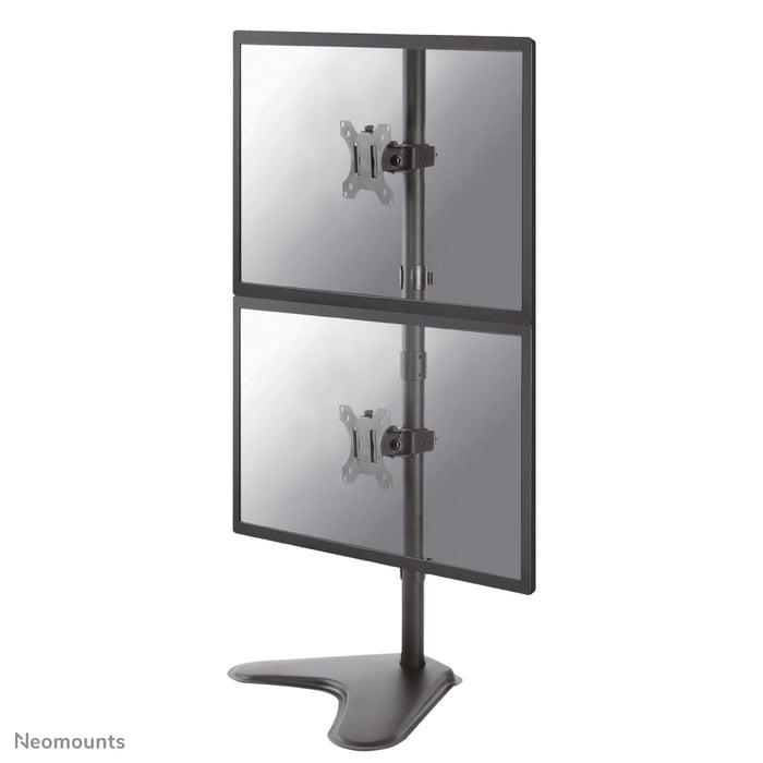 Neomounts FPMA-D550DDV sort er en bordbeslag til 2 flatscreens op til 32 tommer.