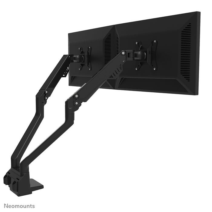 Neomounts FPMA-D750D sort er en skrivebordsarm med gasfjeder til fladskærme op til 32 tommer (81 cm).