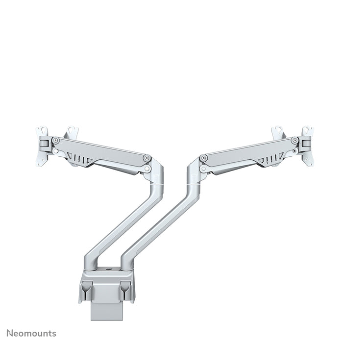 Neomounts FPMA-D750D sølv er en skrivebordsarm med gasfjeder til fladskærme op til 32 tommer (81 cm).