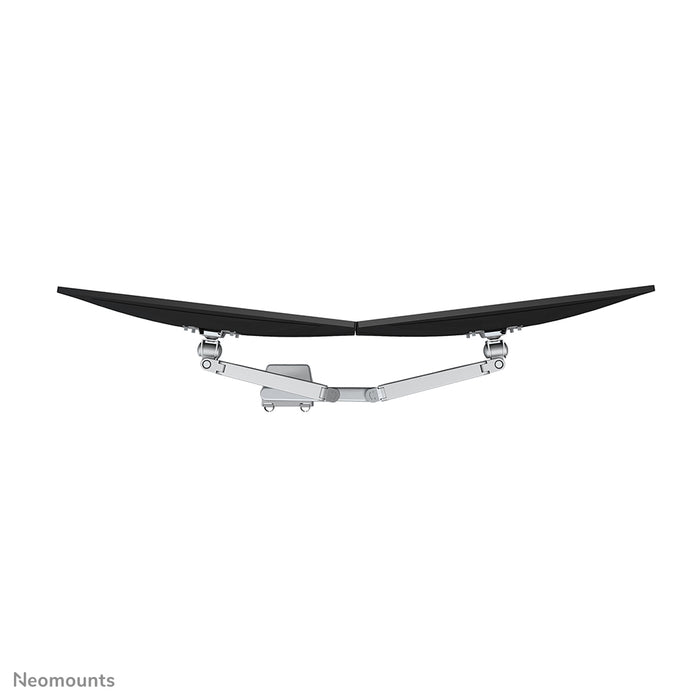 Neomounts FPMA-D750D sølv er en skrivebordsarm med gasfjeder til fladskærme op til 32 tommer (81 cm).