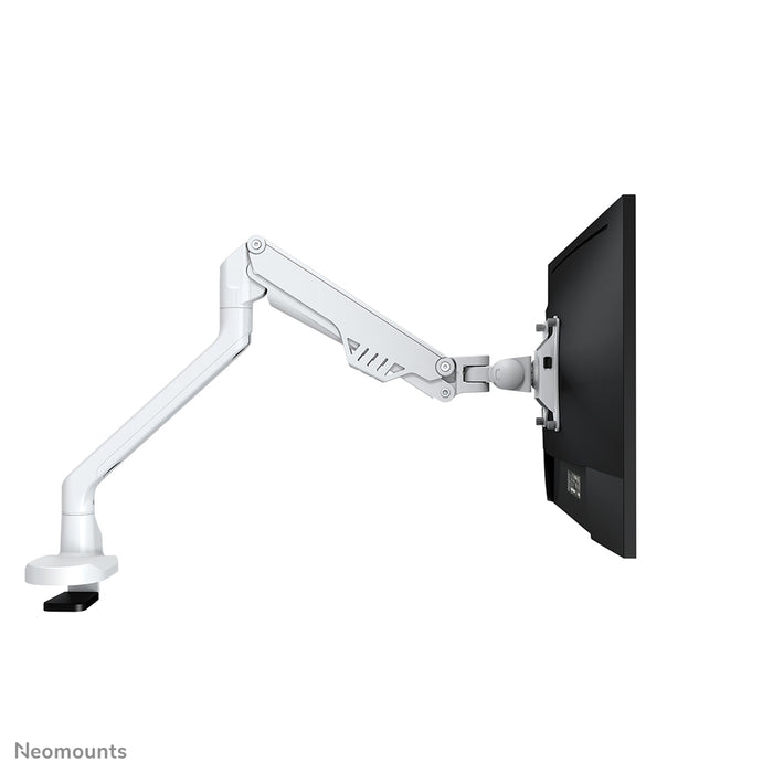 Neomounts FPMA-D750 hvid er en skrivebordsarm med gasfjeder til fladskærme op til 32 tommer (81 cm).