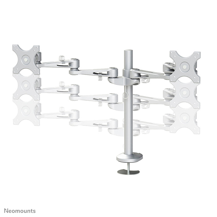 Neomounts FPMA-D935DG er en skrivebordsarm til 2 fladskærme op til 27 tommer (69 cm).
