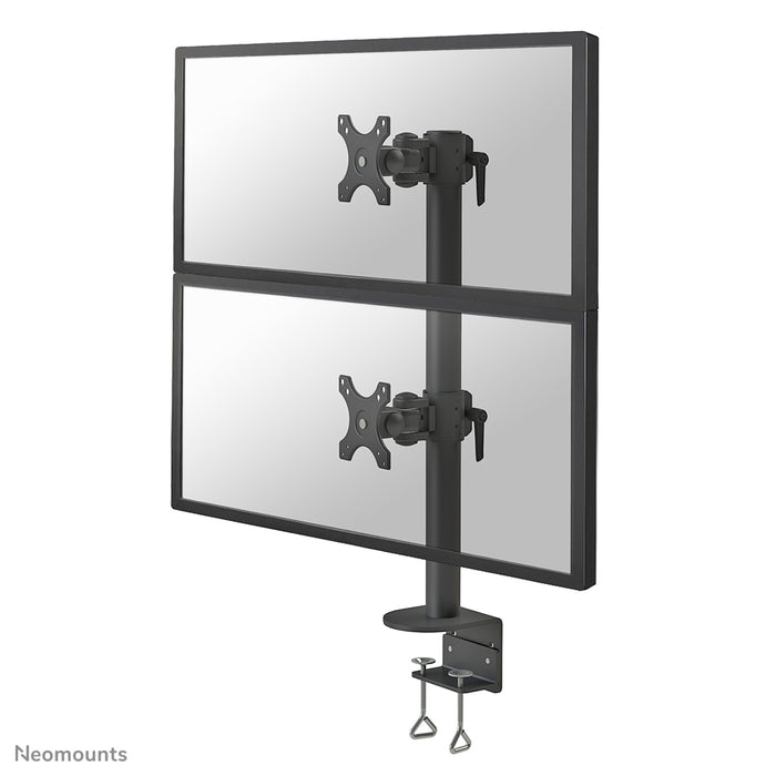 Neomounts FPMA-D960DV zwartPLUS er en bordbeslag til to buede skærme op til 49 tommer (124 cm) - Sort