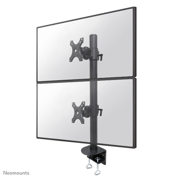 Neomounts FPMA-D960DV zwartPLUS er en bordbeslag til to buede skærme op til 49 tommer (124 cm) - Sort