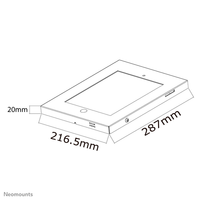 Neomounts tyverisikret tablet-holder IPAD2N-UN20 sort til 9,7 tommer iPad/iPad Air tablets (VESA 100x100mm) - Sort