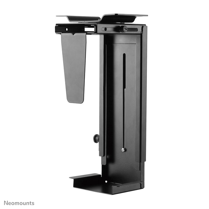 Neomounts NM-CPU100 sort er en holder, som du kan fastgøre en PC eller thin client til skrivebordet med.