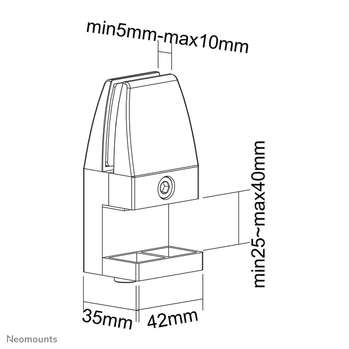 Neomounts bordklemmer sæt 25-40 mm - Sort