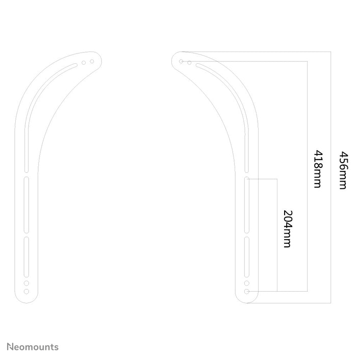 Neomounts soundbarholder, model NS-SB100, er ideel til montering af en soundbar under fladskærms-tv.
