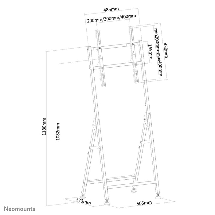 Neomounts PLASMA-M1000 er et møbel til LCD/LED/Plasma-skærme op til 55 tommer (140 cm), til horisontal og vertikal montering - Sort