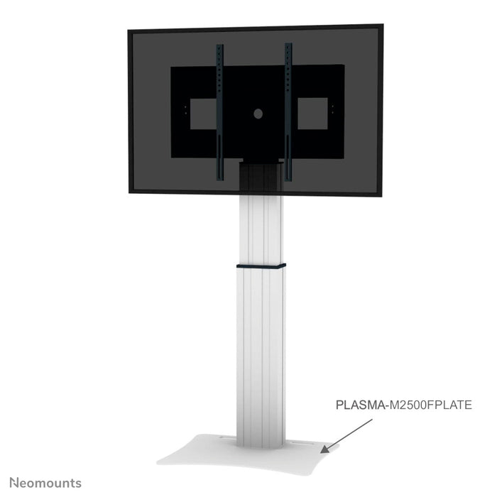Neomounts PLASMA-M2500FPLATE er en gulvplade til 2250- og 2500-serien elektrisk højdejusterbare trolleys og gulvstandere.