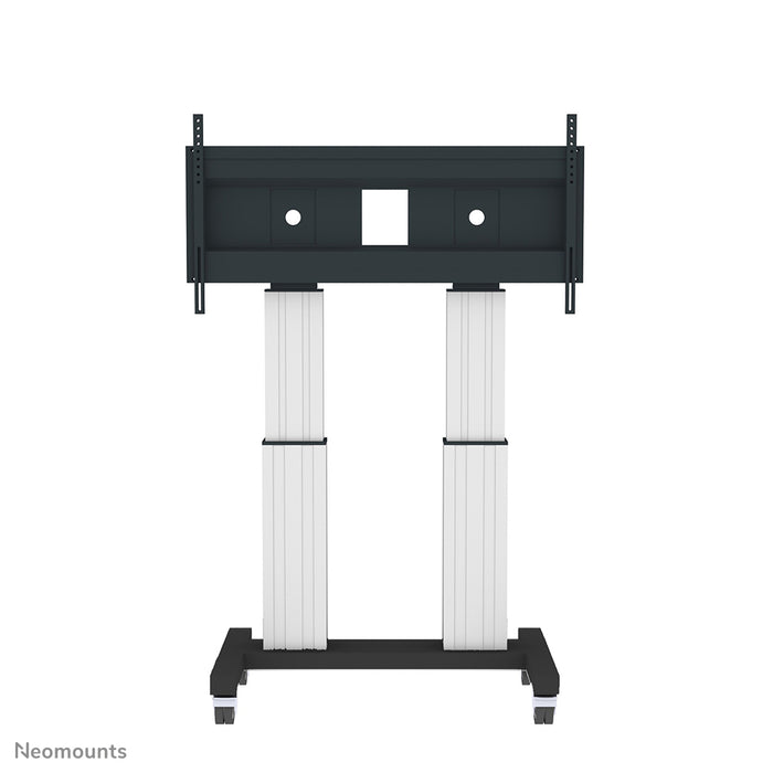 Neomounts PLASMA-M2600 sølv er en elektrisk højdejusterbar trolley til fladskærme op til 120 tommer (305 cm).