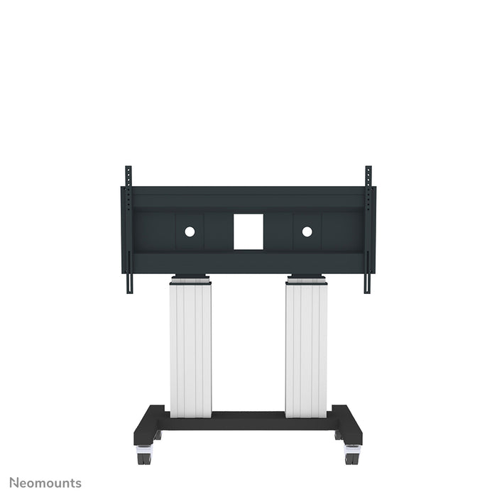 Neomounts PLASMA-M2600 sølv er en elektrisk højdejusterbar trolley til fladskærme op til 120 tommer (305 cm).