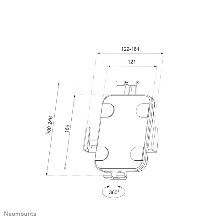 Neomounts WL15-625BL1 roterbar vægtabletholder til 7,9-11 tommer tablets - Sort