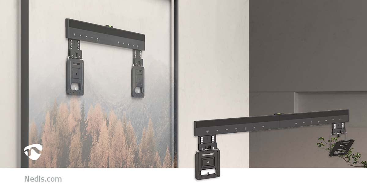 Nedis Fast TV-vægbeslag 43-100 tommer - Ultra tynd Micro-Gap - Max. 75 kg - Sort - VESA kompatibel.