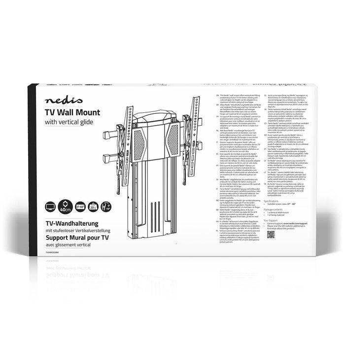 TV Vægbeslag | Vertikalt | 37 - 60" | Max. 20 kg | 0° ~ -10° tilt-vinkel