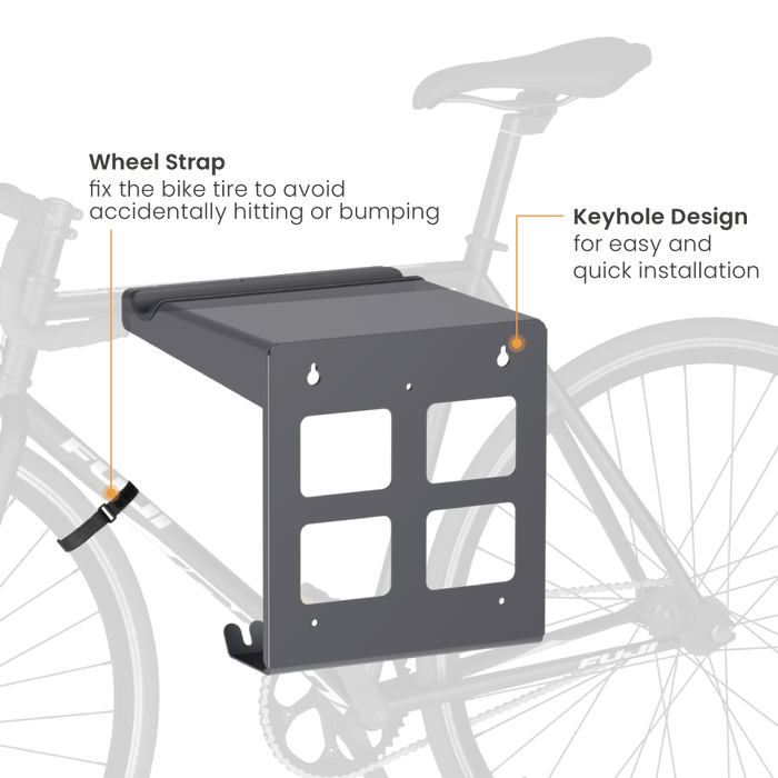 Wolff Mount TVB-140 – Zwarte fietsbeugel met opbergplank
