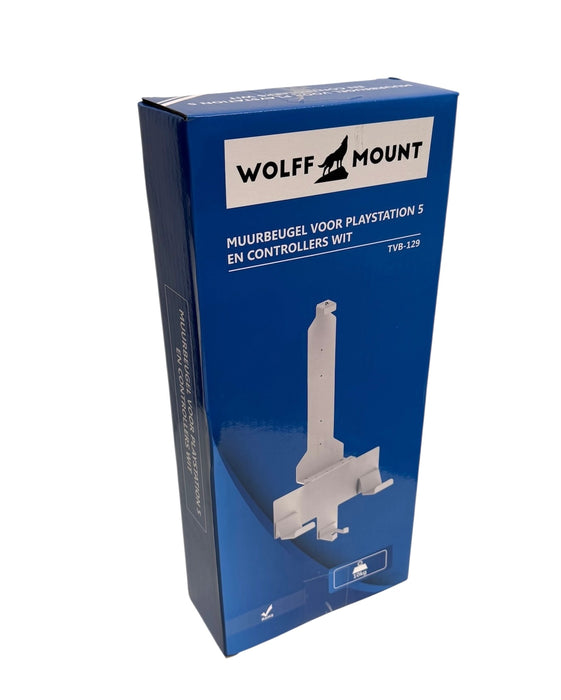 Wolff Mount PS5 Holder – Vægbeslag til PlayStation 5 og Styreenheder – Hvid