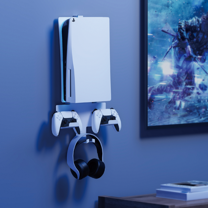 Wolff Mount PS5 Holder – Vægbeslag til PlayStation 5 og Styreenheder – Hvid